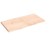 Væghylde 120x60x(2-4) cm ubehandlet massivt egetræ - Kategori: 4 Væghylde 120x60x(2-4) cm ubehandlet massivt egetræ