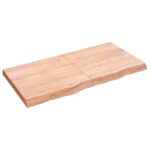Væghylde 120x60x(2-6) cm behandlet massivt egetræ lysebrun - Kategori: Egetræshylder til hjemmet 4 Væghylde 120x60x(2-6) cm behandlet massivt egetræ lysebrun