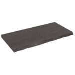 Væghylde 120x60x(2-6) cm behandlet massivt egetræ mørkebrun - Kategori: Egetræshylder til hjemmet 4 Væghylde 120x60x(2-6) cm behandlet massivt egetræ mørkebrun