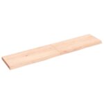 Væghylde 140x30x(2-4) cm ubehandlet massivt egetræ