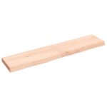 Væghylde 140x30x(2-6) cm ubehandlet massivt egetræ - Kategori: 4 Væghylde 140x30x(2-6) cm ubehandlet massivt egetræ