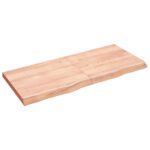 Væghylde 140x60x(2-6) cm behandlet massivt egetræ lysebrun - Kategori: 4 Væghylde 140x60x(2-6) cm behandlet massivt egetræ lysebrun