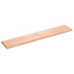 Væghylde 160x30x(2-4) cm behandlet massivt egetræ lysebrun - Kategori: 4 Væghylde 160x30x(2-4) cm behandlet massivt egetræ lysebrun