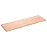 Væghylde 160x50x(2-4) cm behandlet massivt egetræ lysebrun - Kategori: 4 Væghylde 160x50x(2-4) cm behandlet massivt egetræ lysebrun