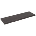 Væghylde 160x50x(2-6) cm behandlet massivt egetræ mørkebrun - Kategori: Egetræshylder til hjemmet 4 Væghylde 160x50x(2-6) cm behandlet massivt egetræ mørkebrun