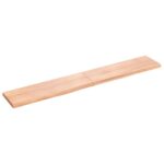 Væghylde 180x30x(2-4) cm behandlet massivt egetræ lysebrun - Kategori: 4 Væghylde 180x30x(2-4) cm behandlet massivt egetræ lysebrun