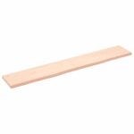 Væghylde 180x30x(2-4) cm ubehandlet massivt egetræ - Kategori: Egetræshylder til hjemmet 4 Væghylde 180x30x(2-4) cm ubehandlet massivt egetræ