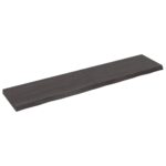 Væghylde 180x40x(2-6) cm behandlet massivt egetræ mørkebrun - Kategori: Egetræshylder til hjemmet 4 Væghylde 180x40x(2-6) cm behandlet massivt egetræ mørkebrun