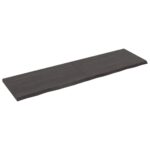 Væghylde 180x50x(2-4) cm behandlet massivt egetræ mørkebrun - Kategori: Egetræshylder til hjemmet 4 Væghylde 180x50x(2-4) cm behandlet massivt egetræ mørkebrun