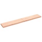 Væghylde 200x30x(2-6) cm ubehandlet massivt egetræ - Kategori: Egetræshylder til hjemmet 4 Væghylde 200x30x(2-6) cm ubehandlet massivt egetræ