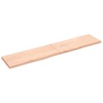 Væghylde 200x40x(2-4) cm ubehandlet massivt egetræ