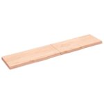 Væghylde 200x40x(2-6) cm ubehandlet massivt egetræ - Kategori: 4 Væghylde 200x40x(2-6) cm ubehandlet massivt egetræ