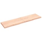 Væghylde 200x50x(2-6) cm ubehandlet massivt egetræ - Kategori: Egetræshylder til hjemmet 4 Væghylde 200x50x(2-6) cm ubehandlet massivt egetræ