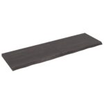 Væghylde 200x60x(2-6) cm behandlet massivt egetræ mørkebrun - Kategori: Egetræshylder til hjemmet 4 Væghylde 200x60x(2-6) cm behandlet massivt egetræ mørkebrun