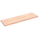 Væghylde 200x60x(2-6) cm ubehandlet massivt egetræ - Kategori: Egetræshylder til hjemmet 4 Væghylde 200x60x(2-6) cm ubehandlet massivt egetræ