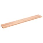 Væghylde 220x30x(2-4) cm behandlet massivt egetræ lysebrun - Kategori: 4 Væghylde 220x30x(2-4) cm behandlet massivt egetræ lysebrun