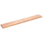 Væghylde 220x30x(2-6) cm behandlet massivt egetræ lysebrun - Kategori: 4 Væghylde 220x30x(2-6) cm behandlet massivt egetræ lysebrun