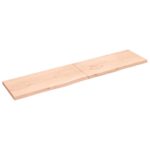 Væghylde 220x50x(2-4) cm ubehandlet massivt egetræ - Kategori: 4 Væghylde 220x50x(2-4) cm ubehandlet massivt egetræ