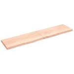 Væghylde 220x50x(2-6) cm ubehandlet massivt egetræ - Kategori: 4 Væghylde 220x50x(2-6) cm ubehandlet massivt egetræ