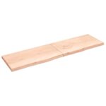 Væghylde 220x60x(2-6) cm ubehandlet massivt egetræ - Kategori: Egetræshylder til hjemmet 4 Væghylde 220x60x(2-6) cm ubehandlet massivt egetræ