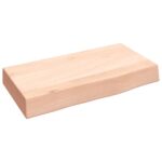 Væghylde 40x20x6 cm ubehandlet massivt egetræ - Kategori: 4 Væghylde 40x20x6 cm ubehandlet massivt egetræ