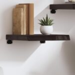 Væghylde 40x40x(2-6) cm behandlet massivt egetræ mørkebrun - Kategori: Egetræshylder til hjemmet 4 Væghylde 40x40x(2-6) cm behandlet massivt egetræ mørkebrun