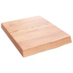 Væghylde 40x50x(2-6) cm behandlet massivt egetræ lysebrun - Kategori: 4 Væghylde 40x50x(2-6) cm behandlet massivt egetræ lysebrun
