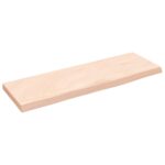 Væghylde 60x20x2 cm ubehandlet massivt egetræ - Kategori: 4 Væghylde 60x20x2 cm ubehandlet massivt egetræ
