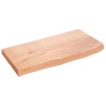 Væghylde 60x30x(2-4) cm behandlet massivt egetræ lysebrun - Kategori: 4 Væghylde 60x30x(2-4) cm behandlet massivt egetræ lysebrun