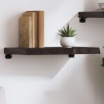 Væghylde 60x30x(2-6) cm behandlet massivt egetræ mørkebrun - Kategori: 4 Væghylde 60x30x(2-6) cm behandlet massivt egetræ mørkebrun