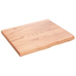 Væghylde 60x50x(2-4) cm behandlet massivt egetræ lysebrun - Kategori: 4 Væghylde 60x50x(2-4) cm behandlet massivt egetræ lysebrun