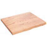 Væghylde 60x50x2 cm behandlet massivt egetræ lysebrun - Kategori: 4 Væghylde 60x50x2 cm behandlet massivt egetræ lysebrun
