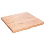 Væghylde 60x60x(2-4) cm behandlet massivt egetræ lysebrun