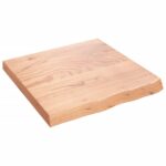 Væghylde 60x60x(2-6) cm behandlet massivt egetræ lysebrun - Kategori: 4 Væghylde 60x60x(2-6) cm behandlet massivt egetræ lysebrun