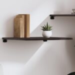 Væghylde 60x60x2 cm behandlet massivt egetræ mørkebrun - Kategori: 4 Væghylde 60x60x2 cm behandlet massivt egetræ mørkebrun