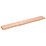 Væghylde 80x10x2 cm behandlet massivt egetræ lysebrun - Kategori: 4 Væghylde 80x10x2 cm behandlet massivt egetræ lysebrun