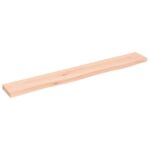 Væghylde 80x10x2 cm ubehandlet massivt egetræ - Kategori: 4 Væghylde 80x10x2 cm ubehandlet massivt egetræ