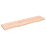 Væghylde 80x20x2 cm ubehandlet massivt egetræ - Kategori: 4 Væghylde 80x20x2 cm ubehandlet massivt egetræ