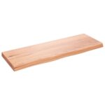 Væghylde 80x30x(2-4) cm behandlet massivt egetræ lysebrun - Kategori: 4 Væghylde 80x30x(2-4) cm behandlet massivt egetræ lysebrun