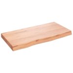 Væghylde 80x40x(2-6) cm behandlet massivt egetræ lysebrun - Kategori: 4 Væghylde 80x40x(2-6) cm behandlet massivt egetræ lysebrun