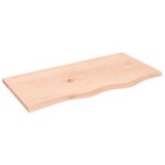 Væghylde 80x40x2 cm ubehandlet massivt egetræ - Kategori: 4 Væghylde 80x40x2 cm ubehandlet massivt egetræ