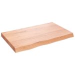 Væghylde 80x50x(2-6) cm behandlet massivt egetræ lysebrun - Kategori: Egetræshylder til hjemmet 4 Væghylde 80x50x(2-6) cm behandlet massivt egetræ lysebrun