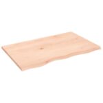 Væghylde 80x50x2 cm ubehandlet massivt egetræ - Kategori: 4 Væghylde 80x50x2 cm ubehandlet massivt egetræ