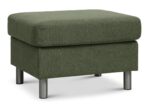Wendy puf, rektangulær – vinter mosgrøn polyester stof og børstet aluminium (85×72) - Kategori: Komfortable og praktiske puffer 4 Wendy puf, rektangulær - vinter mosgrøn polyester stof og børstet aluminium (85x72)