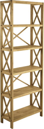 X-shelfs, Reol, 6 hylder, Egetræ - Kategori: Egetræshylder til hjemmet 4 X-shelfs, Reol, 6 hylder, Egetræ