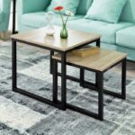 2 x sofaborde med naturfarvede bordplader, 50 x 50 x 50 cm - Kategori: 4 2 x sofaborde med naturfarvede bordplader, 50 x 50 x 50 cm