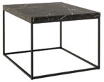 ACT NORDIC Barossa sofabord, kvadratisk - sort papir Marquina marmorlook og sort stål (60x60)