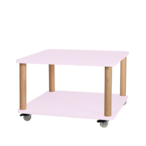 ASHME Sofabord med Hjul 64x64cm Powder Pink