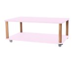 ASHME Sofabord med hjul 64x105cm Powder Pink