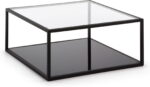 Blackhill, Sofabord, sort/klar, H35x80x80 cm, glas